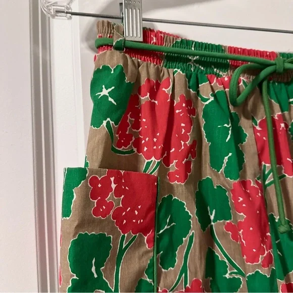 Vintage Peter Popovitch Tan Red Green Floral Skirt Women’s Size Small Spring - Picture 3 of 16